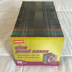 Staples slim jewel cases 50 cases 5MM thick